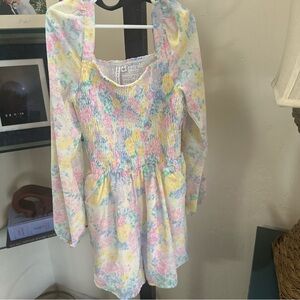 Janie And Jack Emma Pastel Smocked Romper Girls Size 12 Easter Sold Out